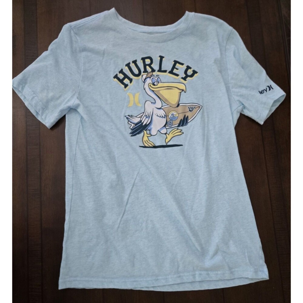 Hurley Boys Pelican Graphic T-Shirt Blue Ice Heather Size XL